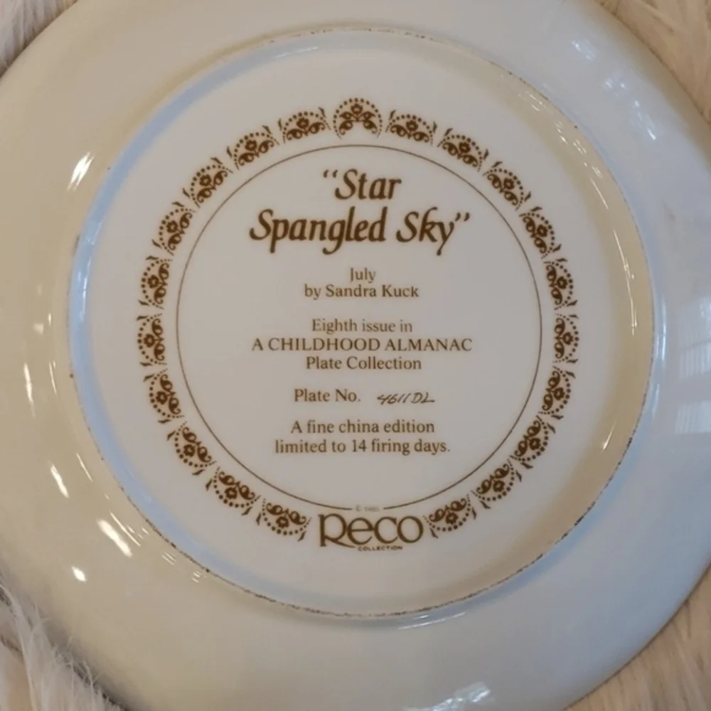 STAR SPANGLED SKY‎ 1985 SANDRA KUCK COLLECTIBLE PLATE WALL HANGING
